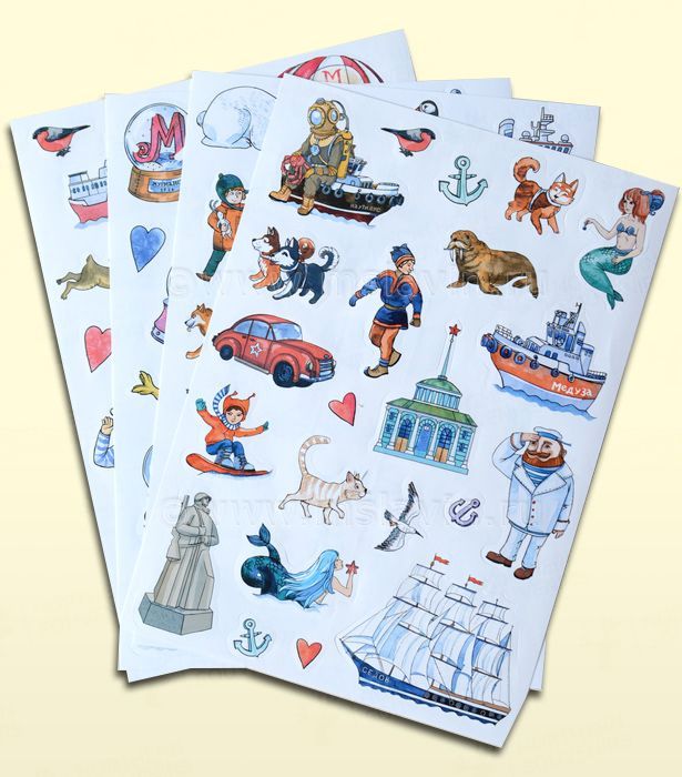 Развивающая книжка-раскладушка "Мурманск" (с наклейками) для детей 0+